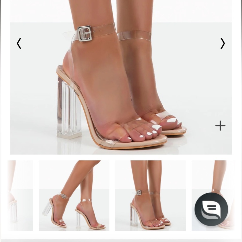 Public desire Alia iridescent clear heeled sandals UK 3